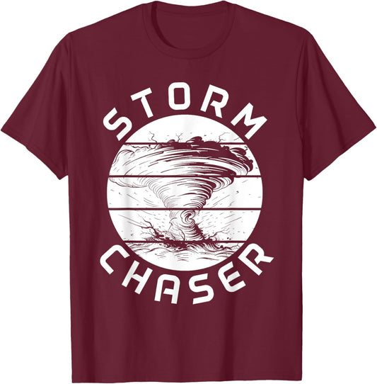 Tornado Chaser Meteorologist Storm Chasing Meteorology T-Shirt - T-Shirt | Maroon