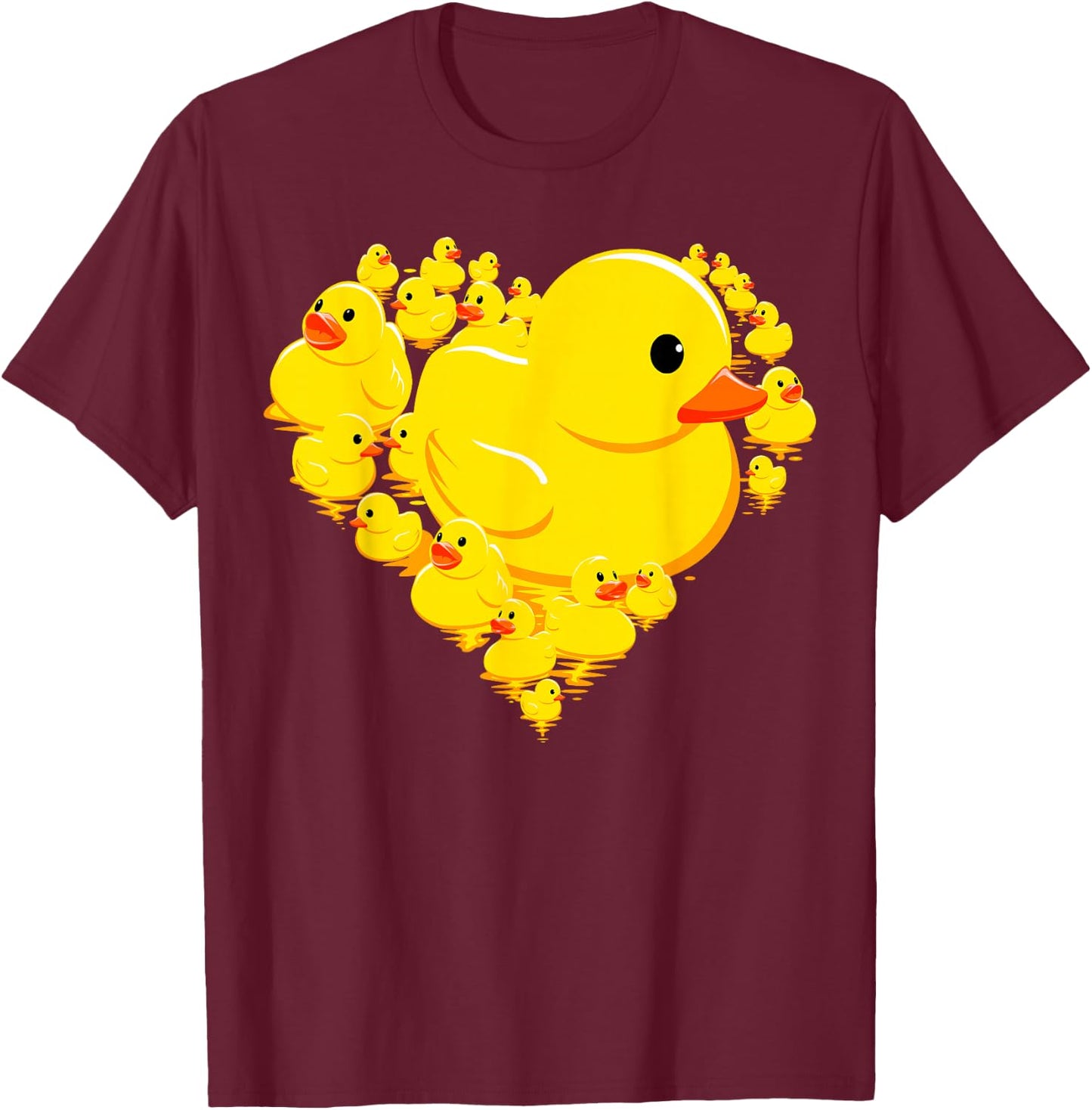 Funny Rubber Duck Hearts Quack Ducky Valentine's Day Gifts T-Shirt - T-Shirt | Maroon