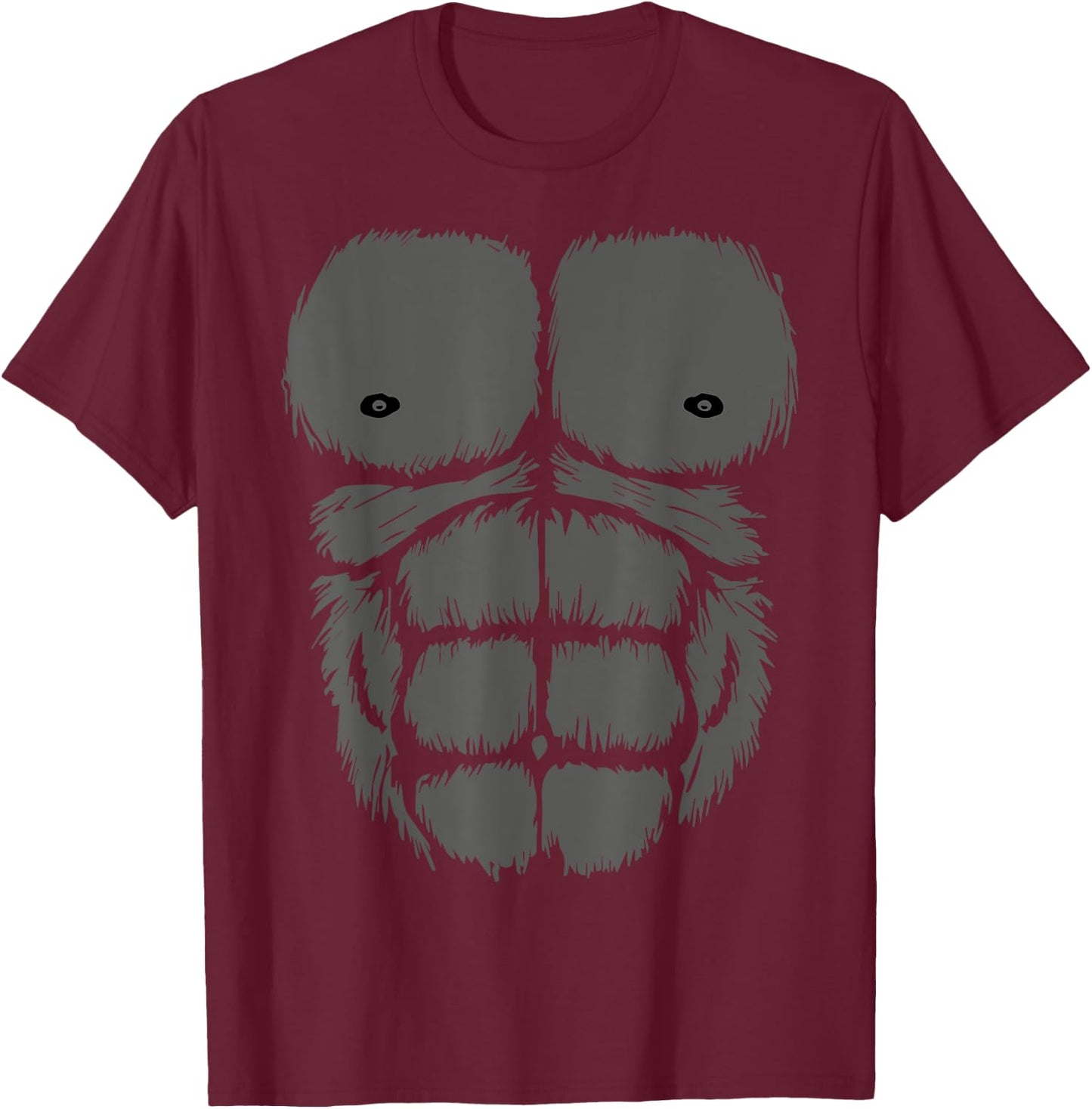 Gorilla Chest Belly Monkey Ape Muscle Kids Adult Fancy Dress T-Shirt - T-Shirt | Maroon