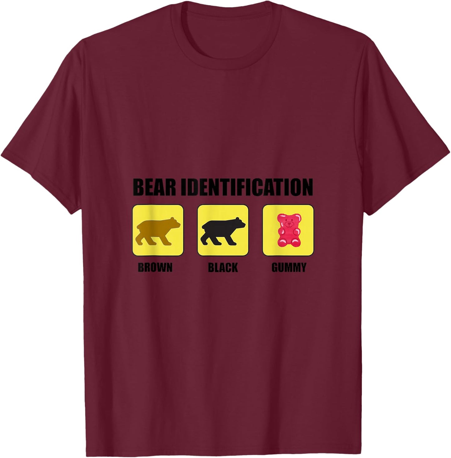 Bear Identification Funny T-Shirt - T-Shirt | Maroon