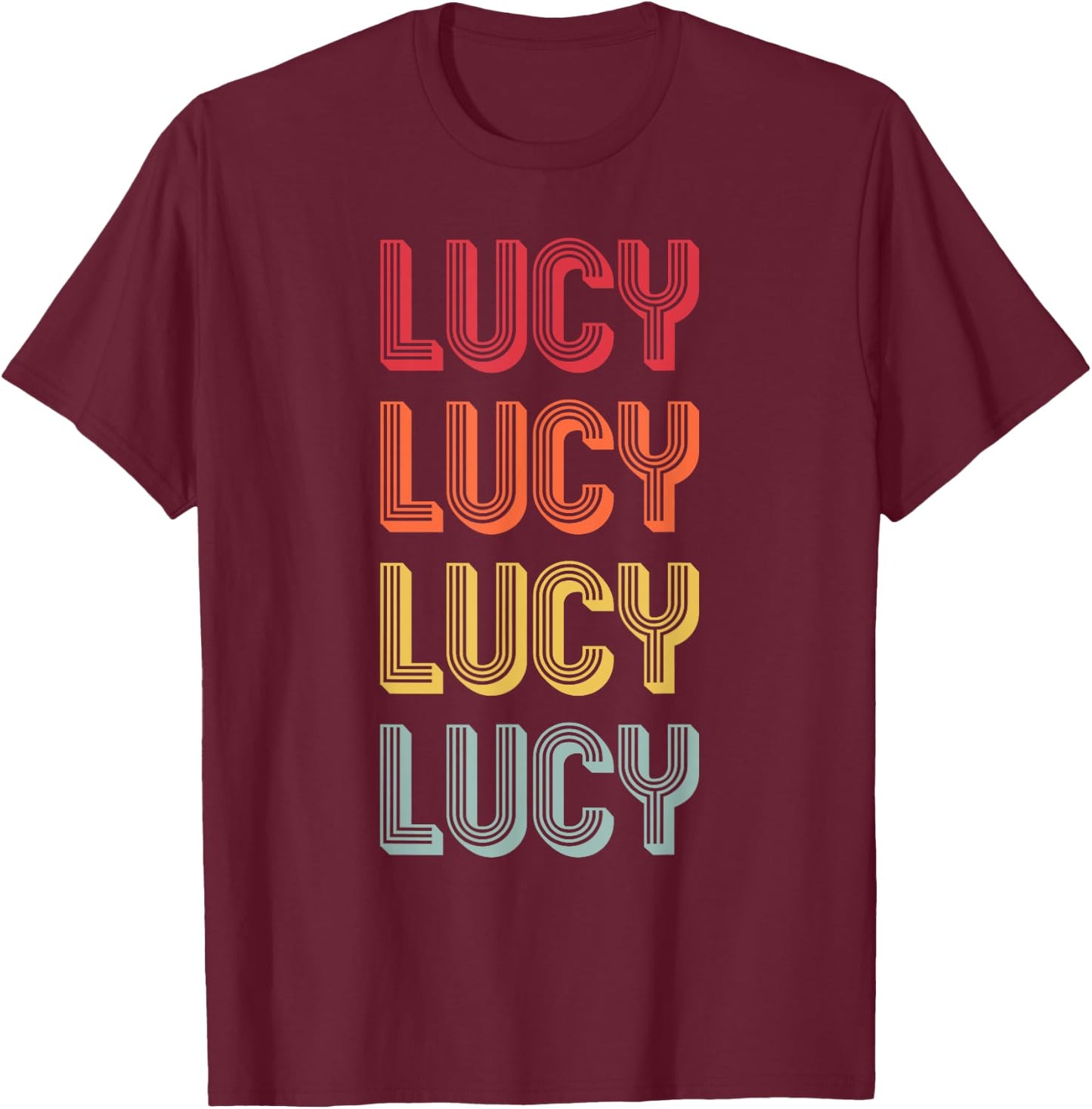 LUCY Gift Name Personalized Retro Vintage 80s 90s Birthday T-Shirt - T-Shirt | Maroon
