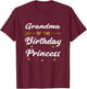 Grandma Of The Birthday Princess Girl Matching Family Party T-Shirt - T-Shirt | Maroon