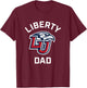 Liberty University Flames Arched Dad T-Shirt - T-Shirt | Maroon