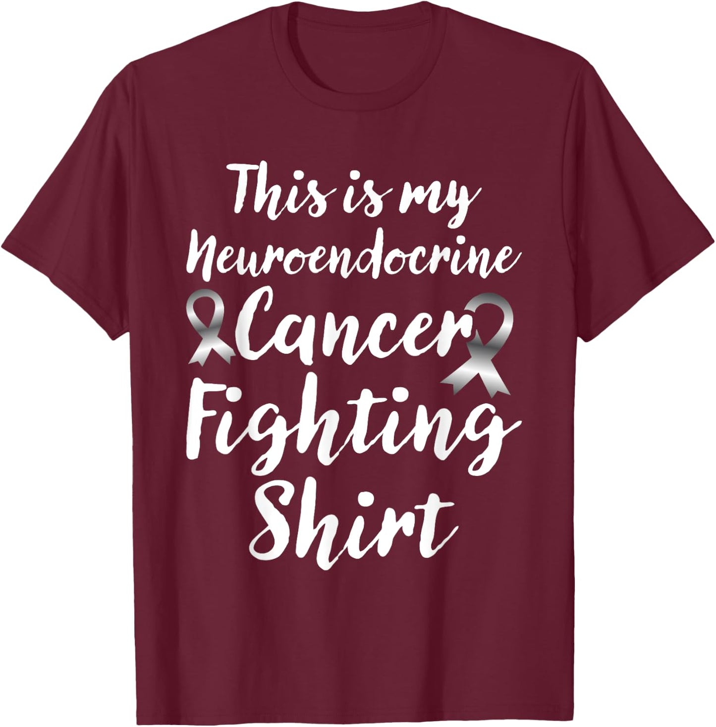 Neuroendocrine Cancer Awareness Zebra Ribbon This Is My Canc T-Shirt - T-Shirt | Maroon