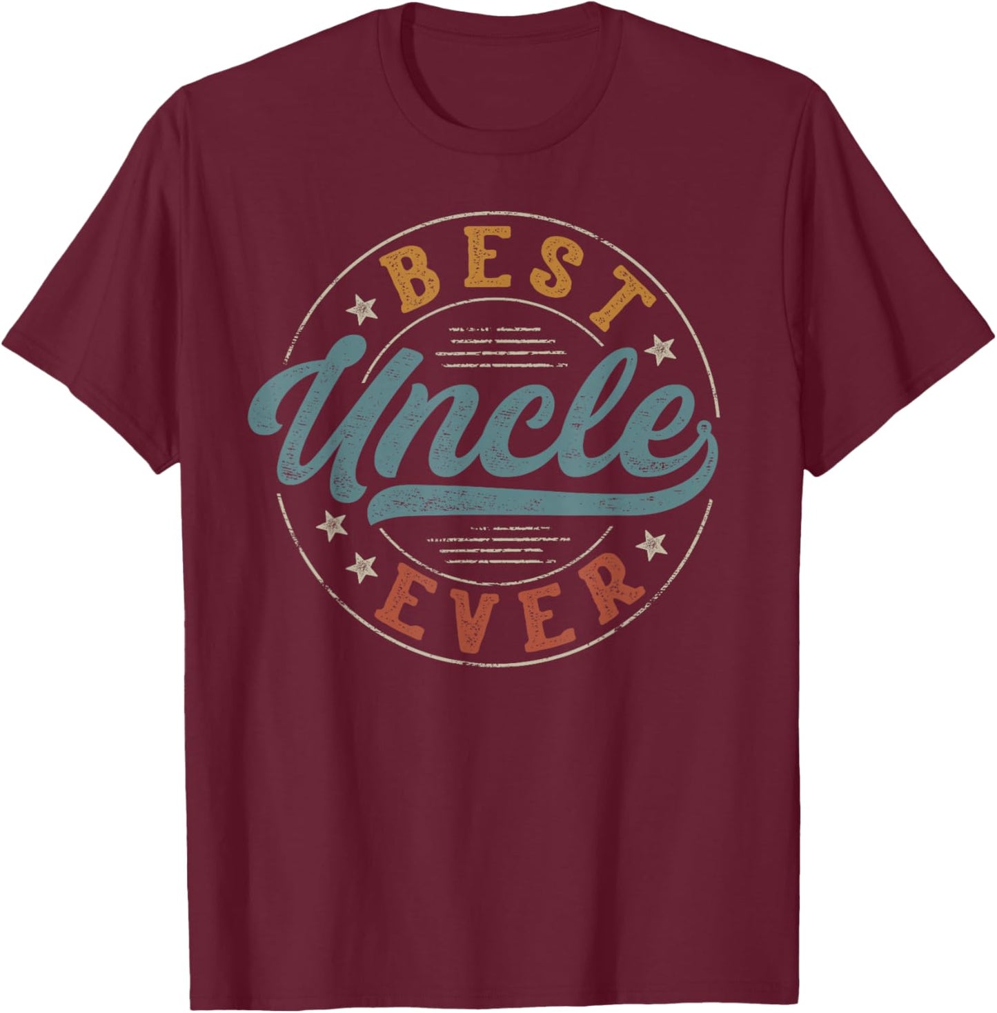 Best Uncle Ever Father's Day Uncle Gifts Vintage Emblem T-Shirt - T-Shirt | Maroon