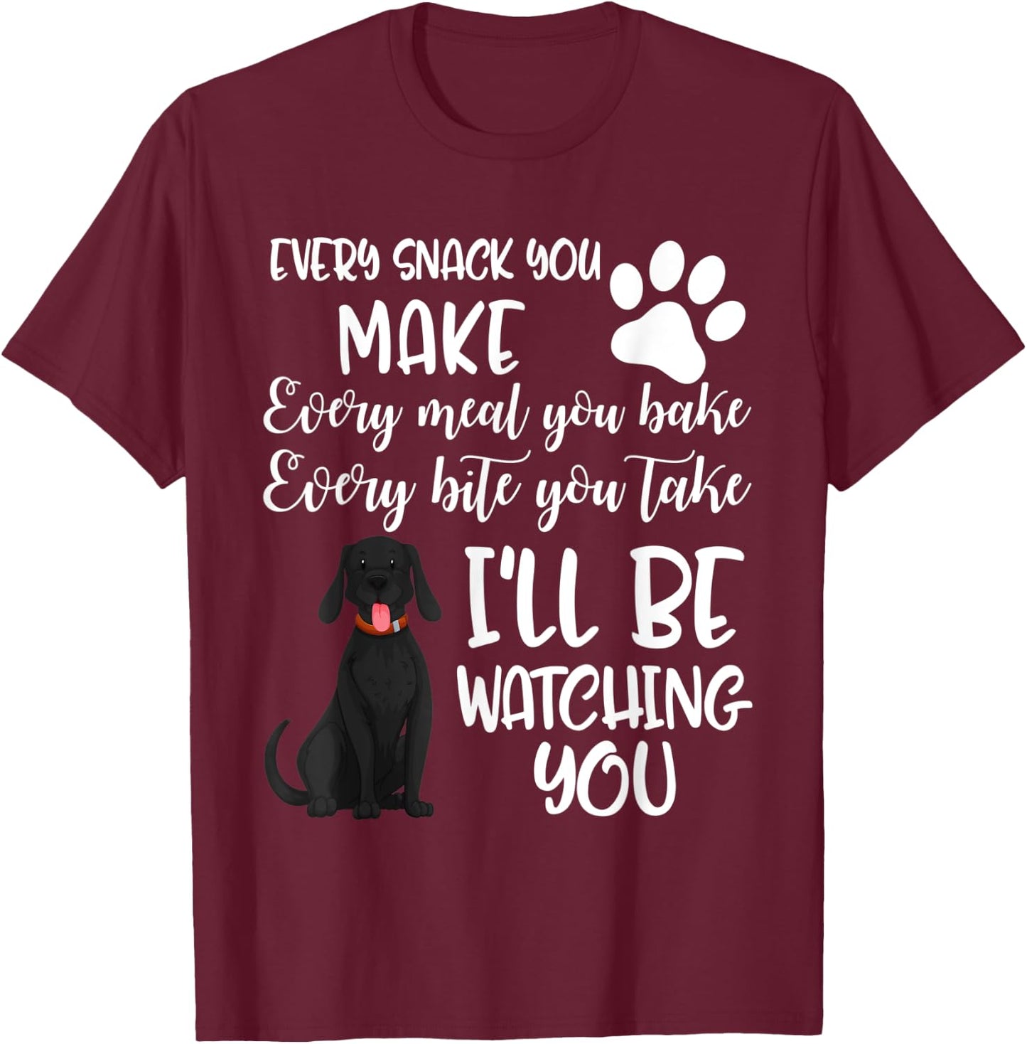 Dog Groomer Every Snack Meal Bake Labrador Black Lab Pet Mom Men Women Kids T-Shirt - T-Shirt | Maroon