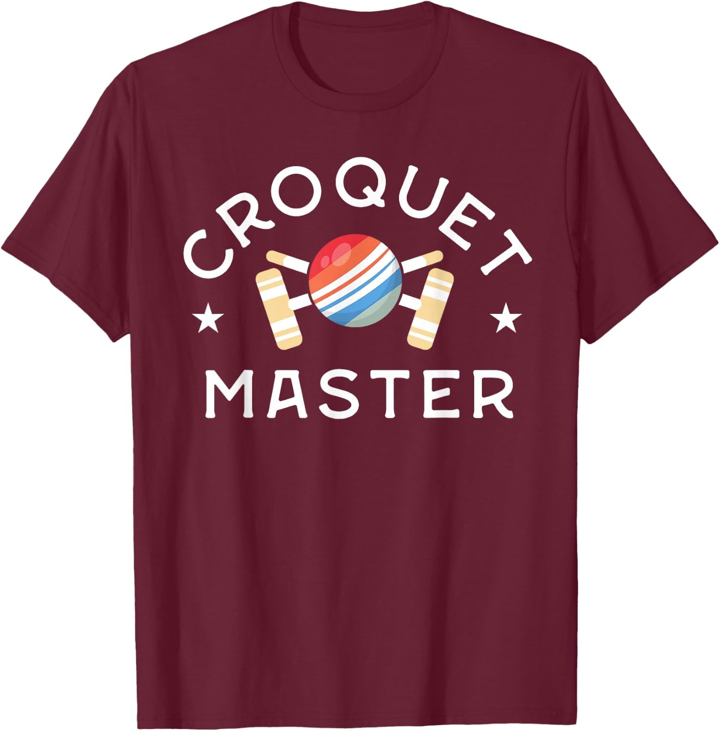 Retro Croquet Master Gift Croquet Shirts Wicket Club Coach T-Shirt - T-Shirt | Maroon