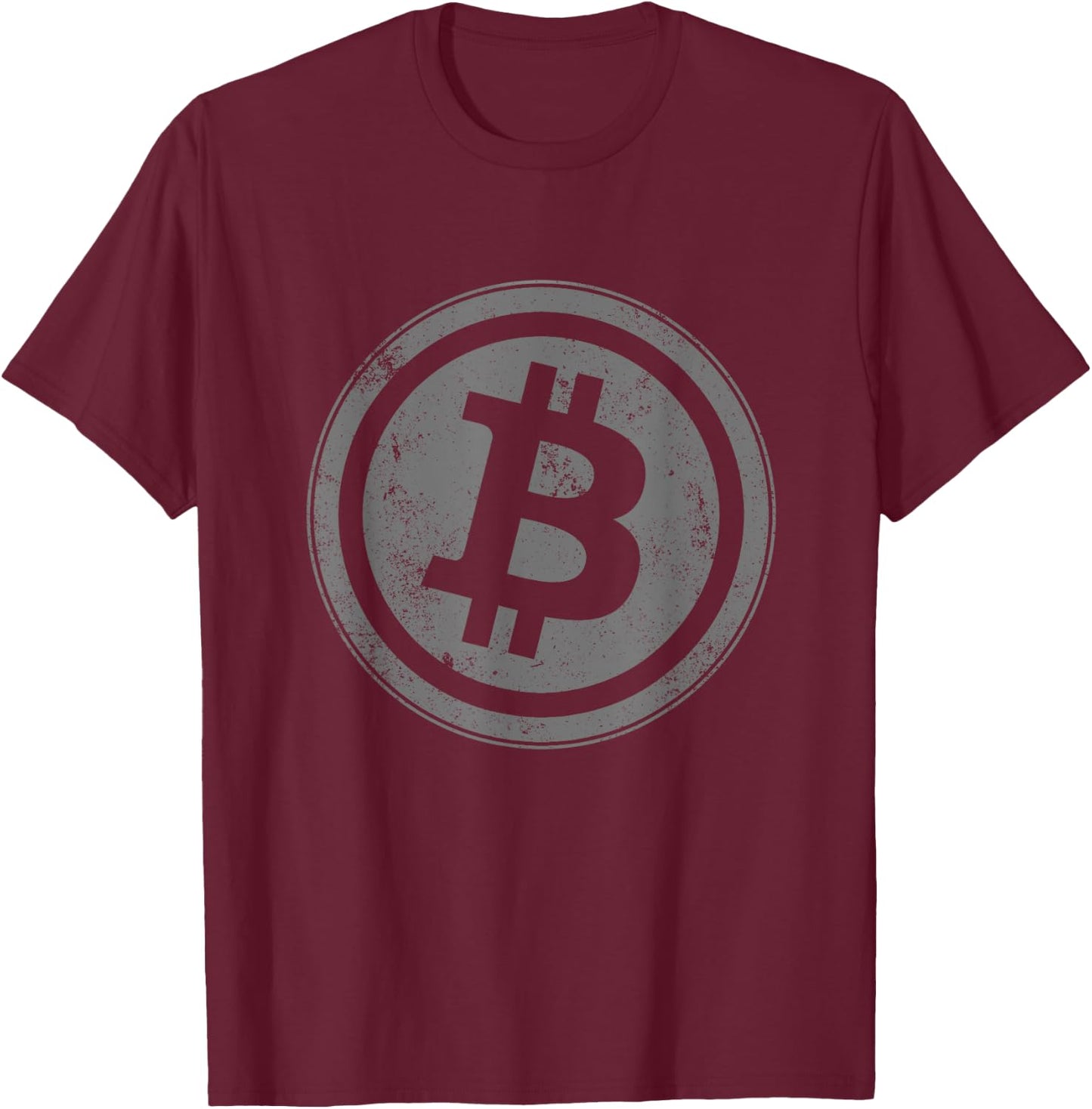 Vintage Bitcoin BTC Logo Crypto Currency Traders Bitcoin T-Shirt - T-Shirt | Maroon