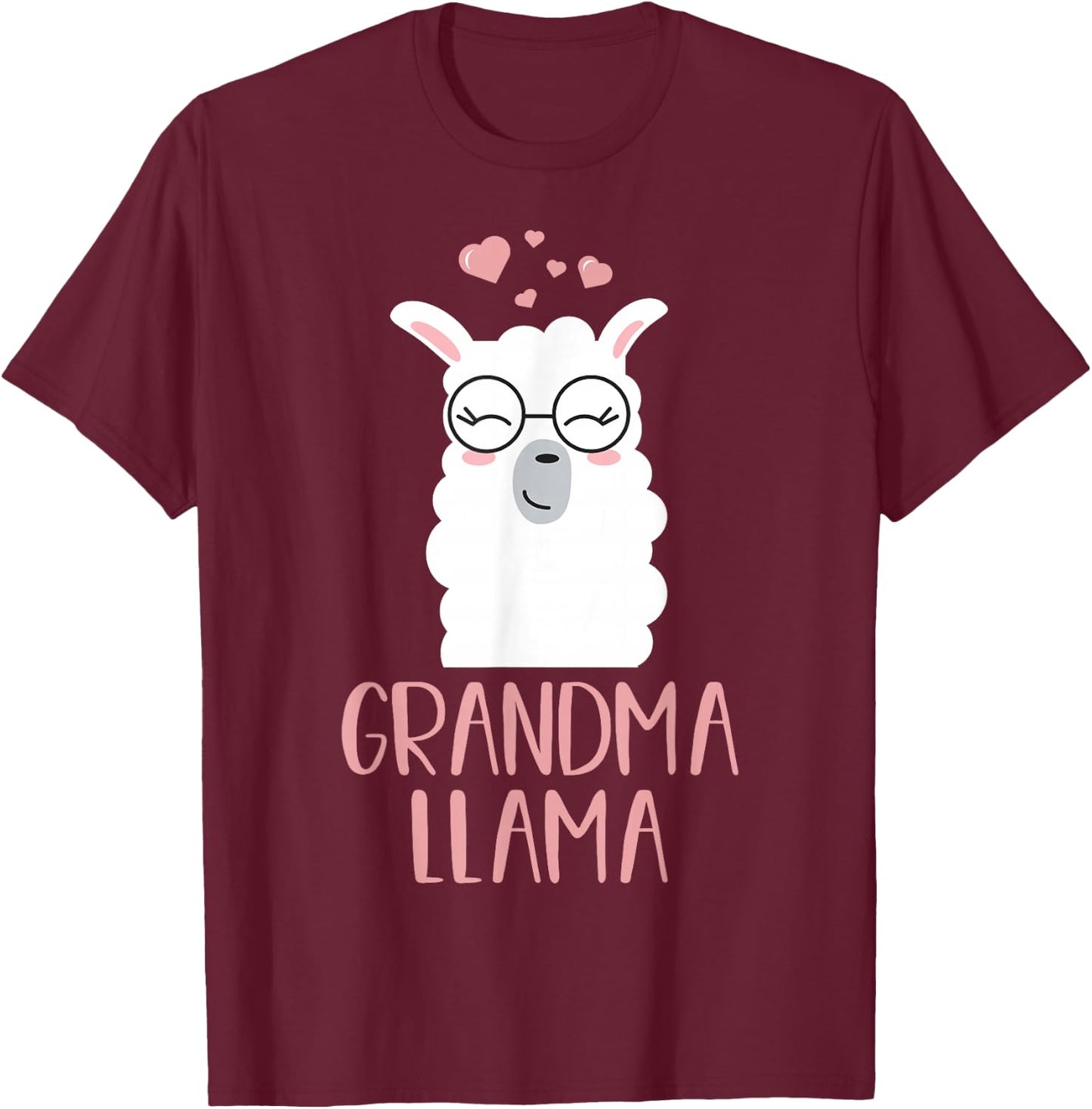 Grandma Llama Cute Grandmother Gift T-Shirt - T-Shirt | Maroon