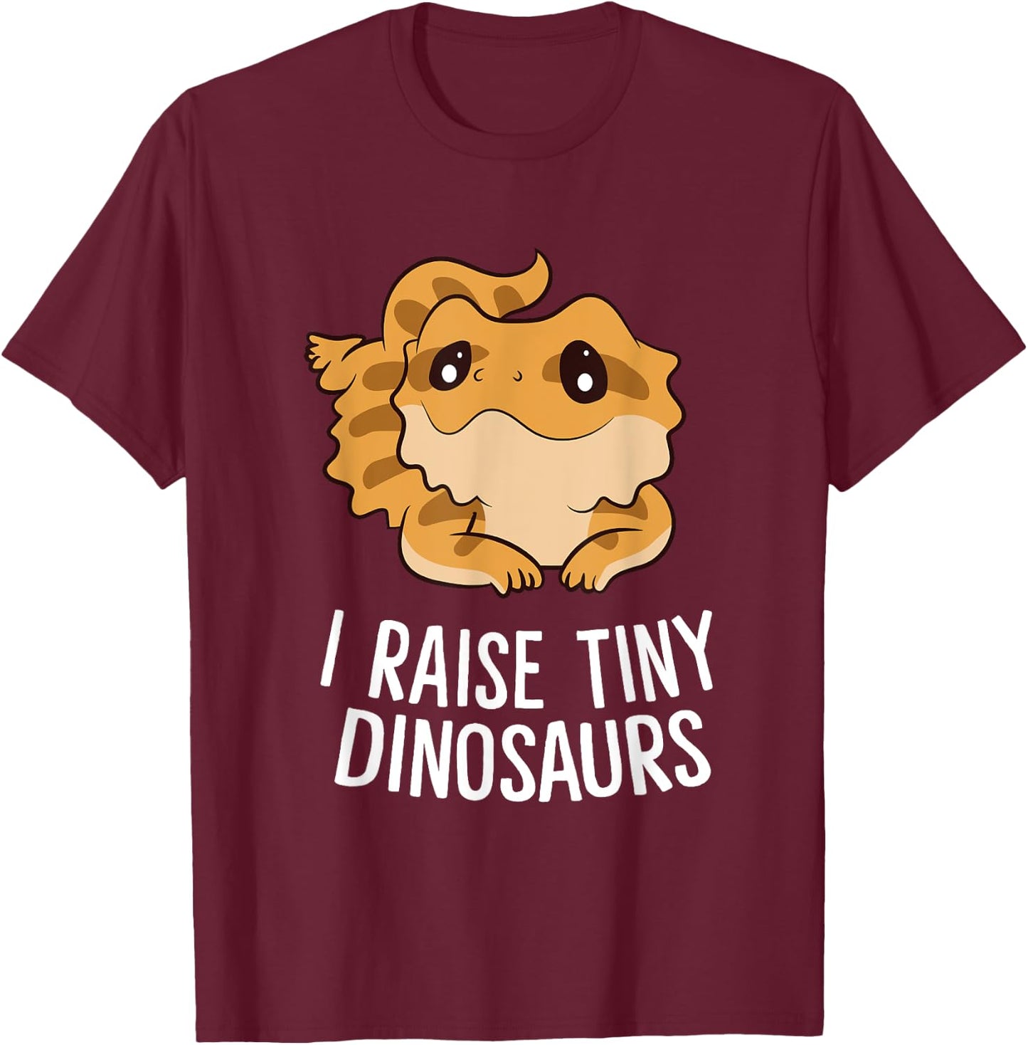 I Raise Tiny Dinosaurs Lizard Bearded Dragon Mom T-Shirt - T-Shirt | Maroon