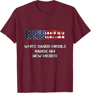 White Sands Missile Range US Flag Army T-Shirt - T-Shirt | Maroon