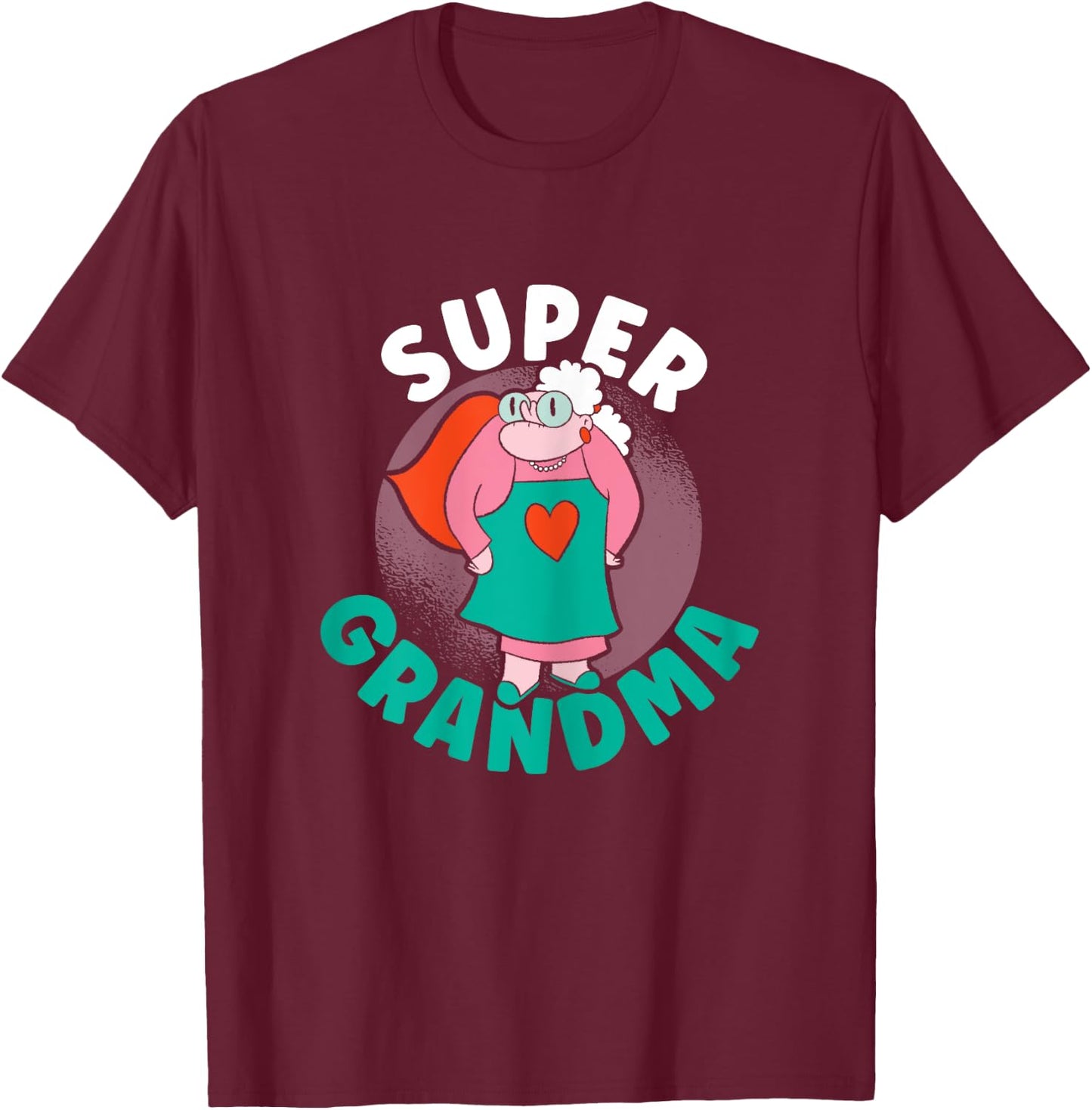 Super Grandma Superhero Grandmother Best Granny Ever T-Shirt - T-Shirt | Maroon