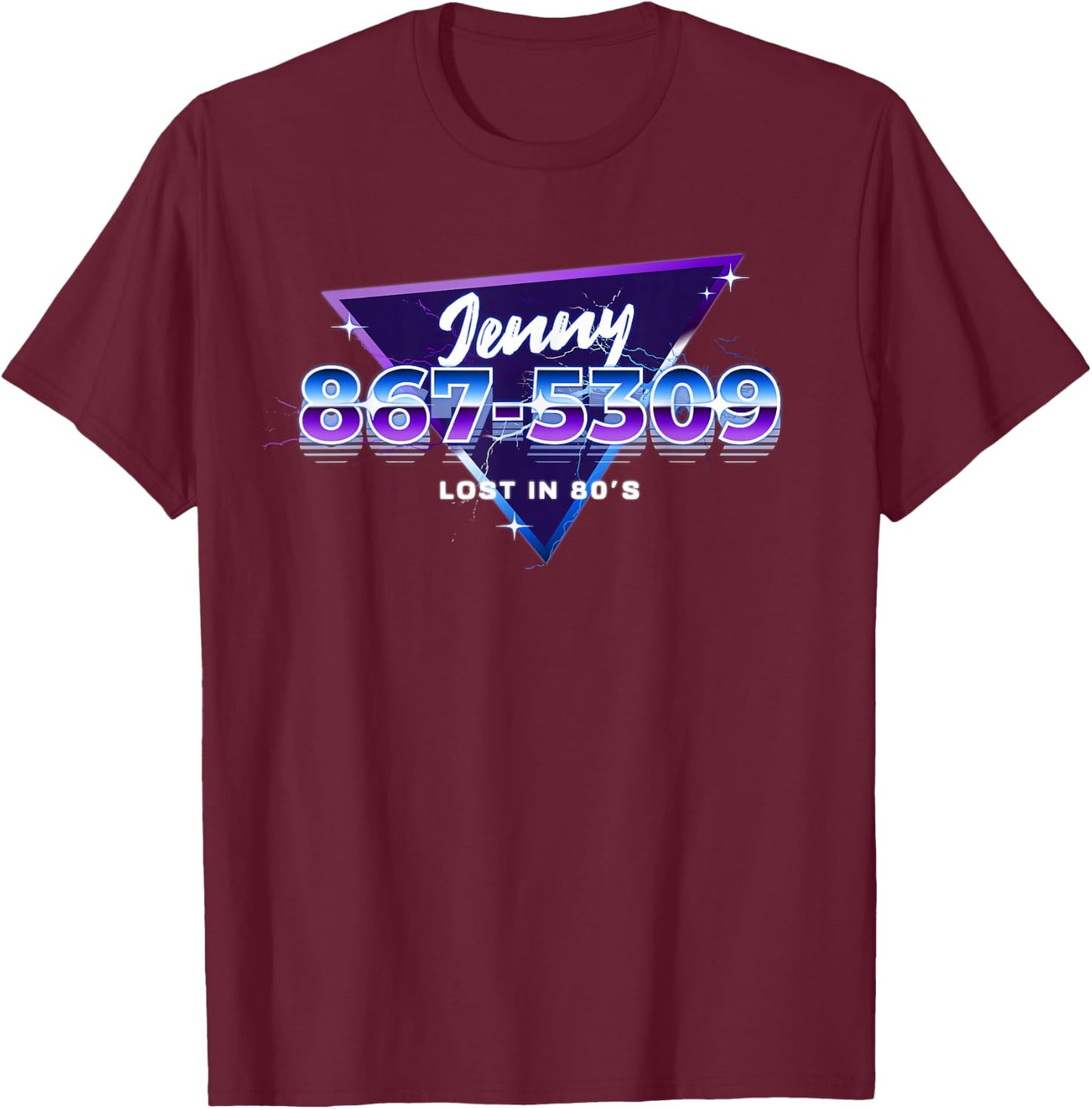 Jenny Phone Number 867-5309 Funny Rock Music 80's T-Shirt - T-Shirt | Maroon