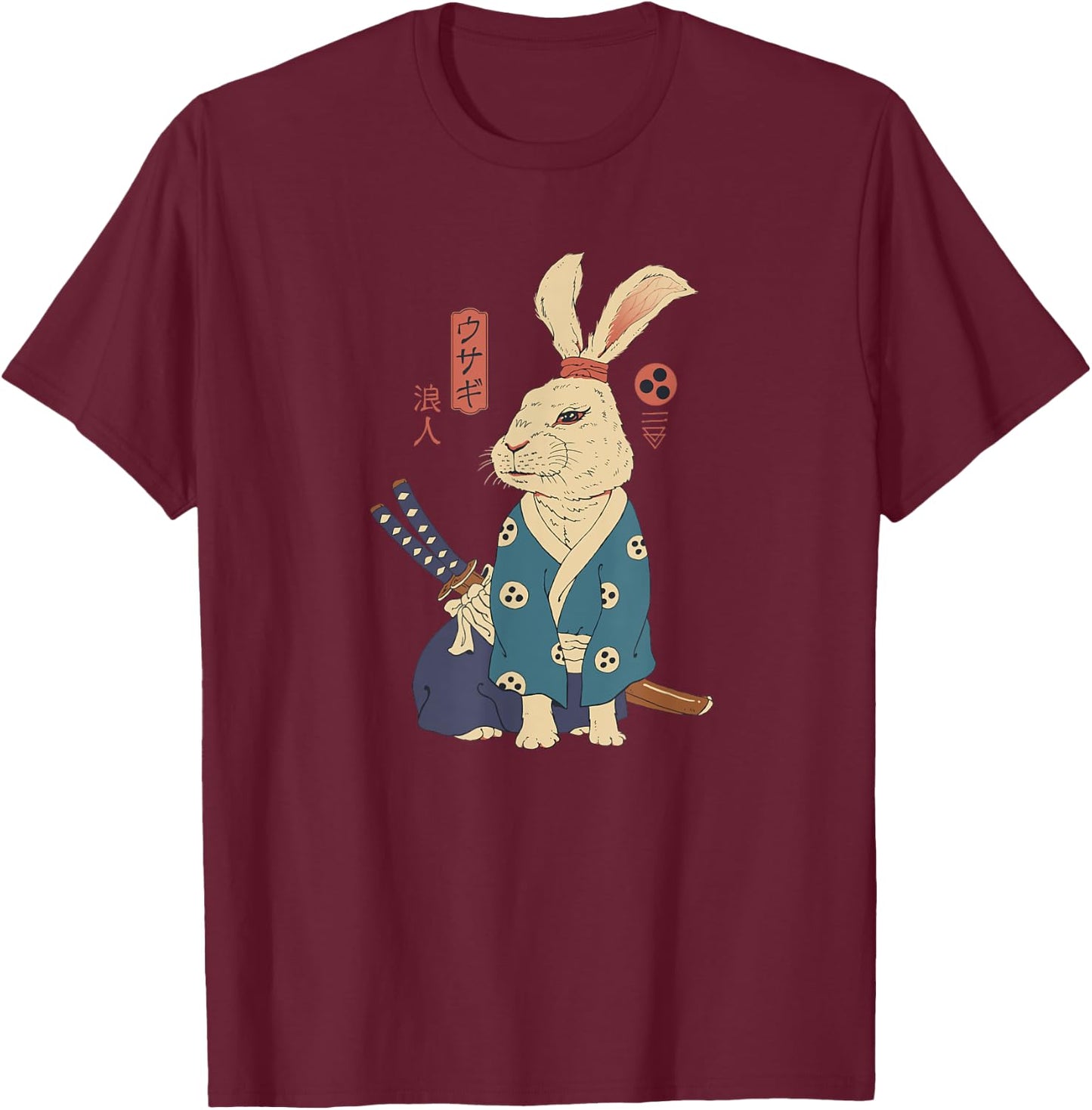 Ronin Usagi T-Shirt - T-Shirt | Maroon