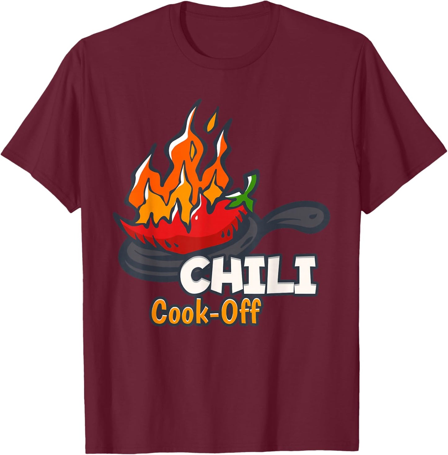 Retro Chili Cook Off Designs, I Love Chili Gifts T-Shirt - T-Shirt | Maroon