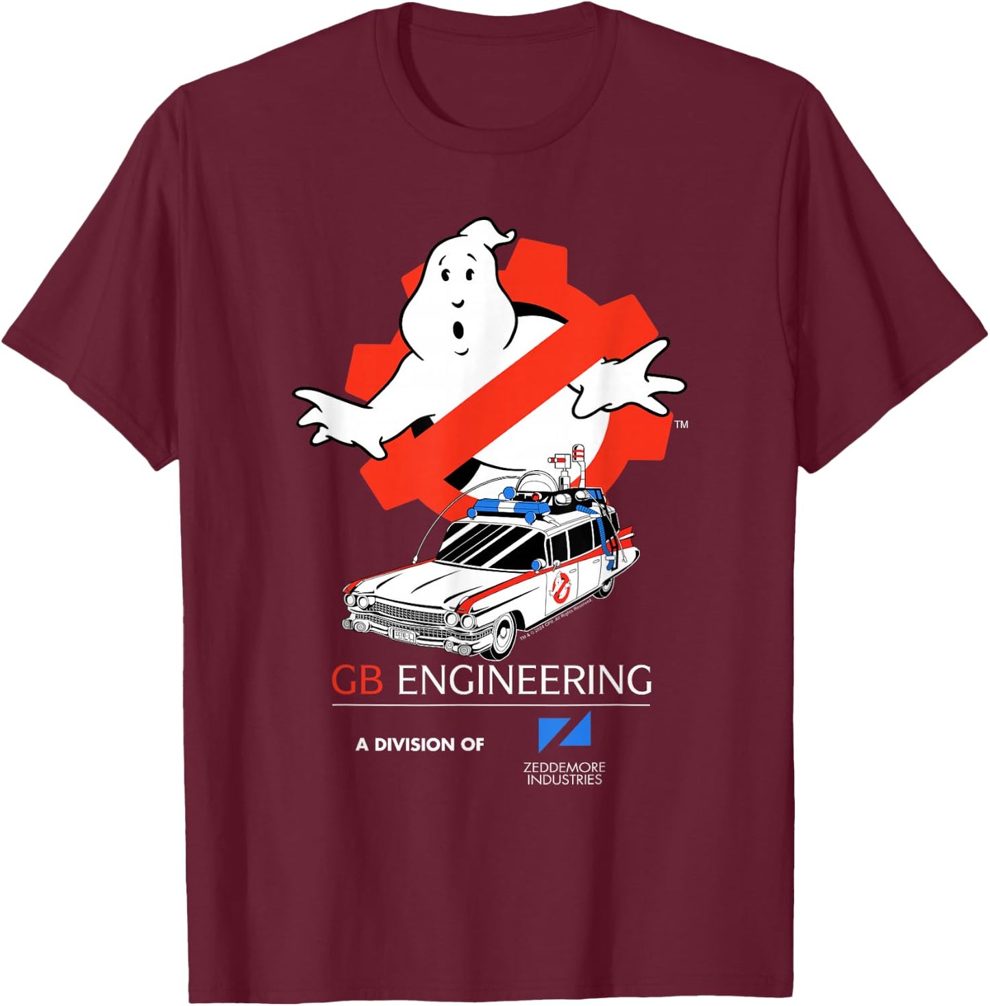Ghostbusters: Frozen Empire Engineering Gear No Ghost Logo T-Shirt - T-Shirt | Maroon