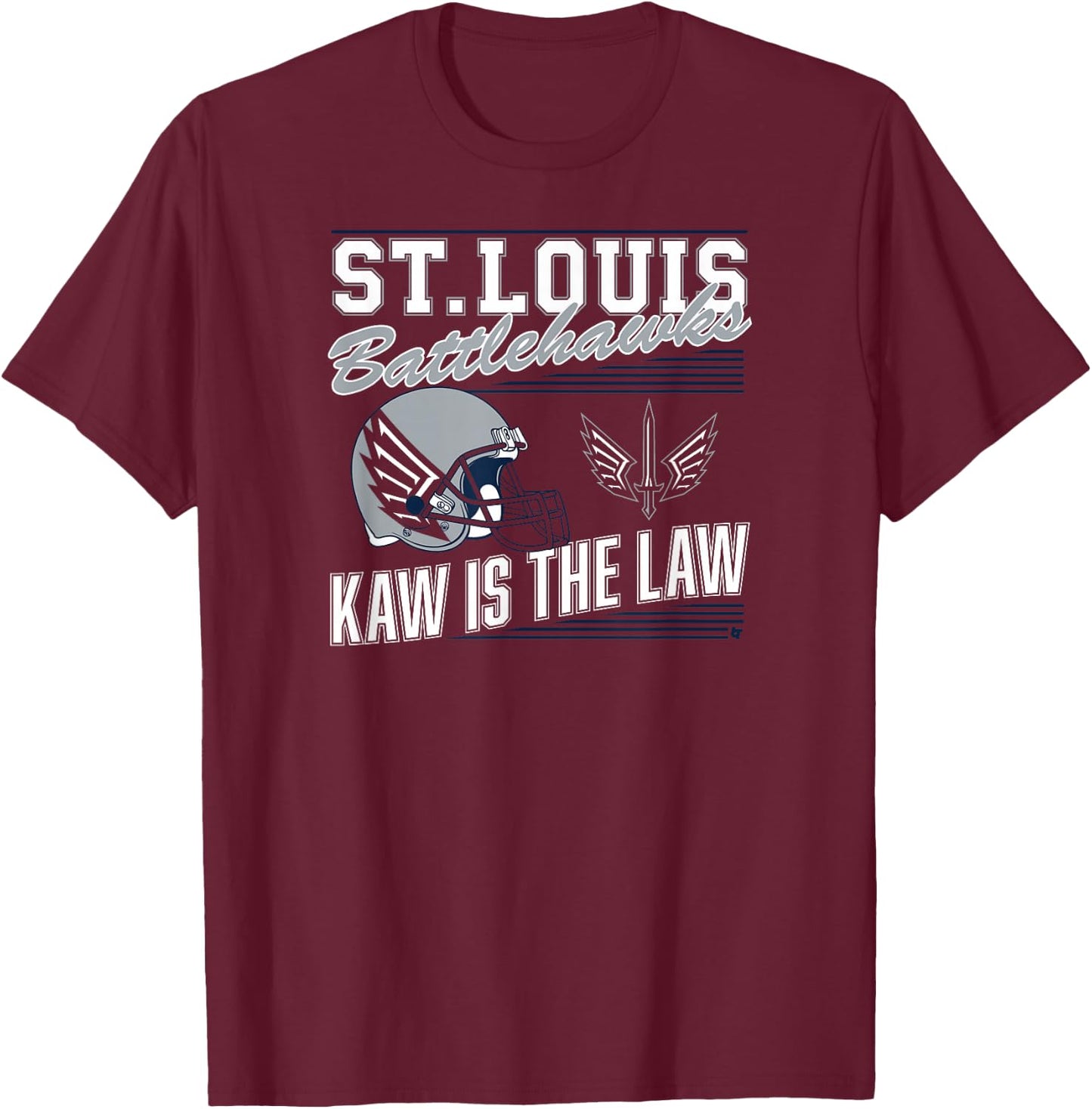 St. Louis Battlehawks - Retro Kaw is The Law - UFL T-Shirt - T-Shirt | Maroon