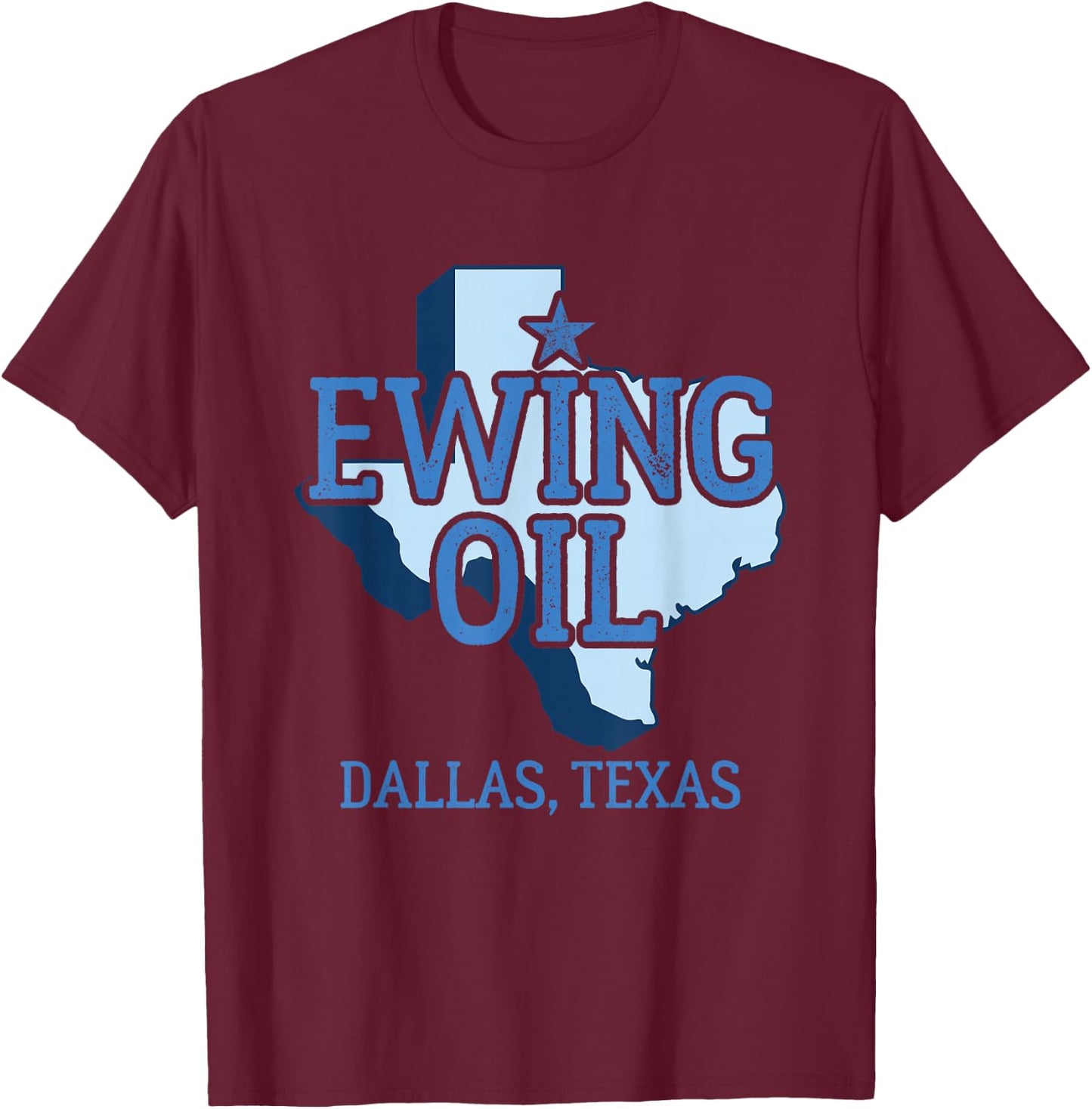 Dallas Texas Gifts Ewing Oil - Women's Classic Fit Black Short Sleeve - Size S T-Shirt - T-Shirt | Maroon