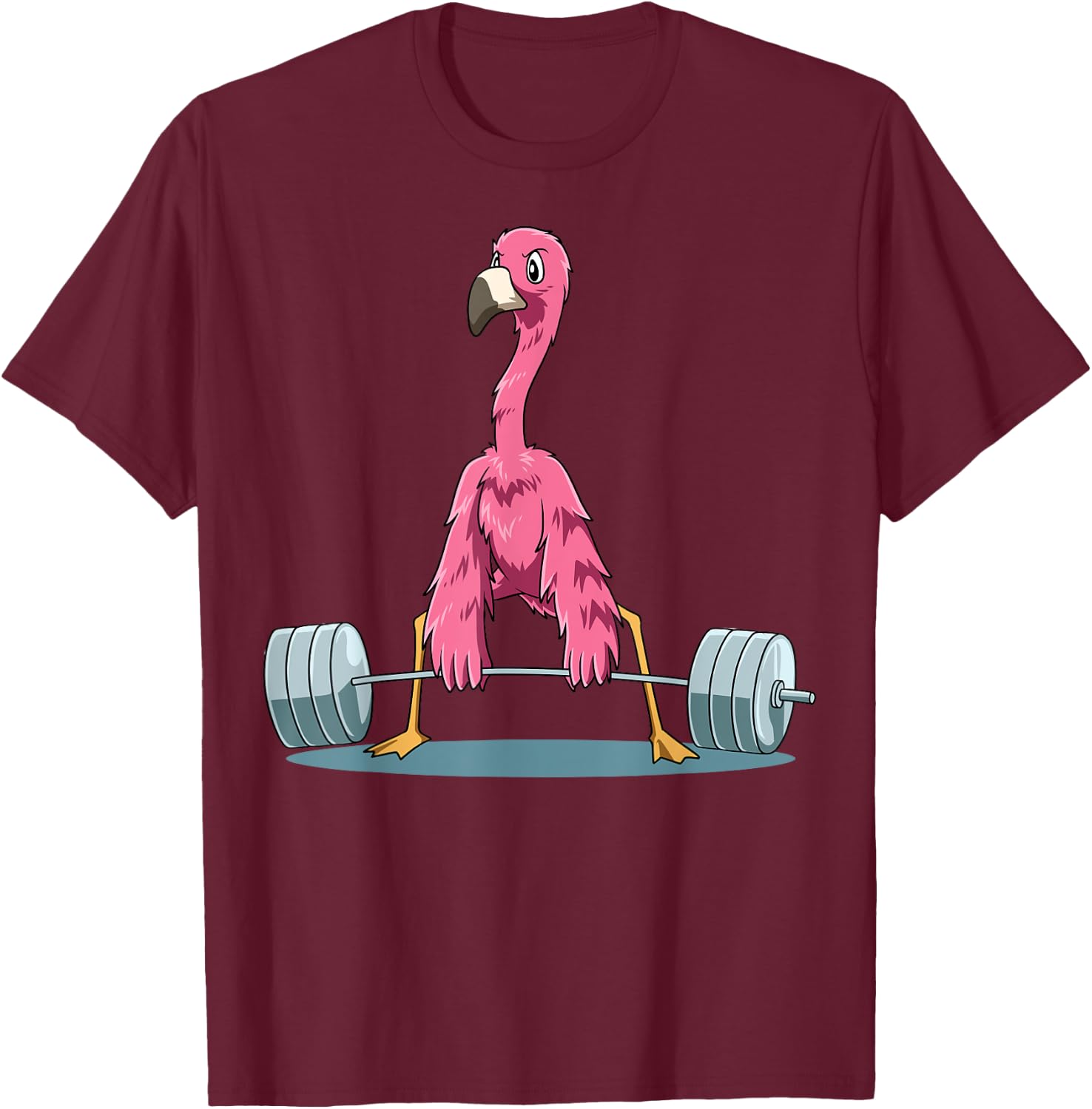 Weightlifting Flamingo Deadlifting Flamingo Powerlifting Gym T-Shirt - T-Shirt | Maroon