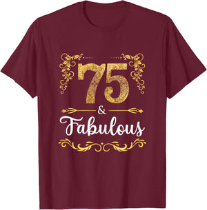 75th Birthday Sweet Gift Women | Fabulous Since 1946 T-Shirt - T-Shirt | Maroon