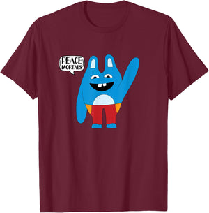 Bingo Bronson Peace Mortals Funny Blue Mascot Animal T-Shirt - T-Shirt | Maroon