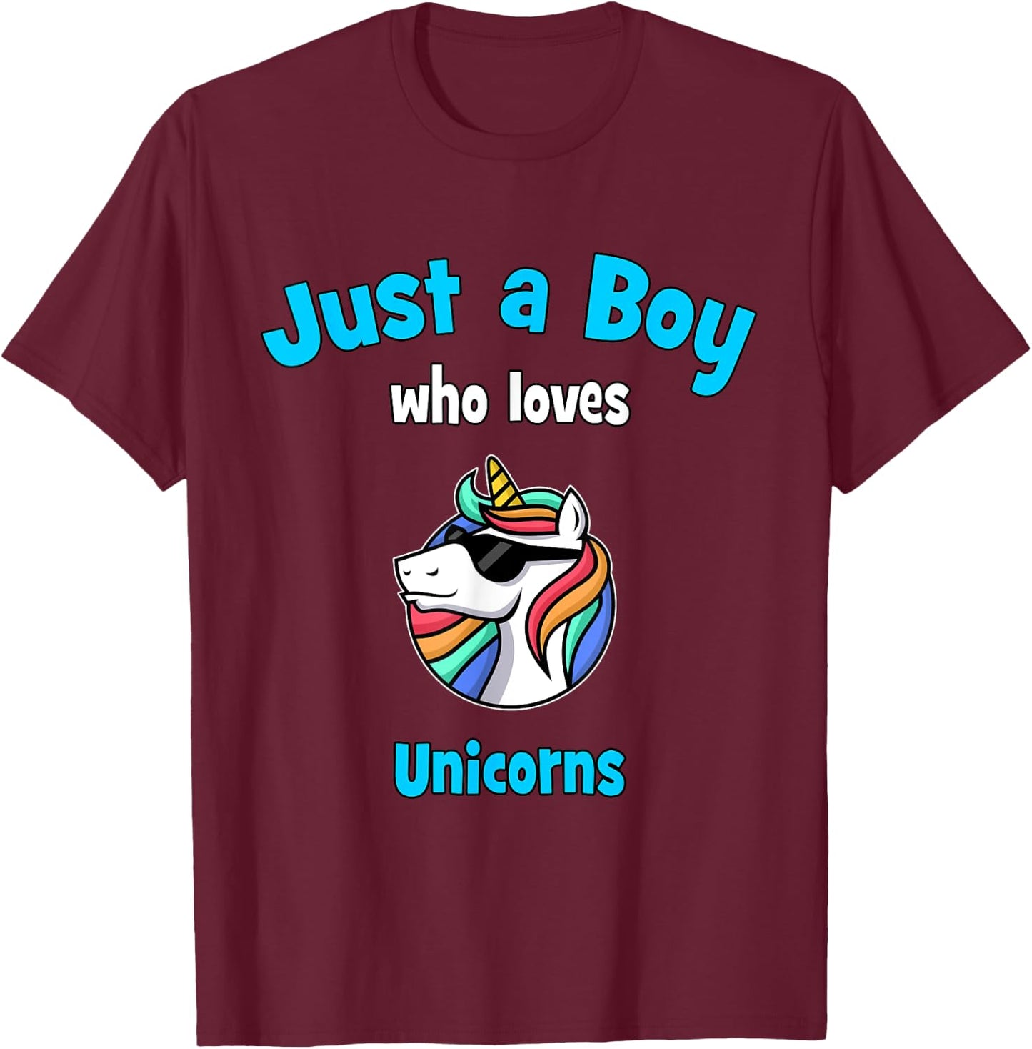 Unicorn Shirt for Boys | Children's Unicorn T-Shirt - T-Shirt | Maroon