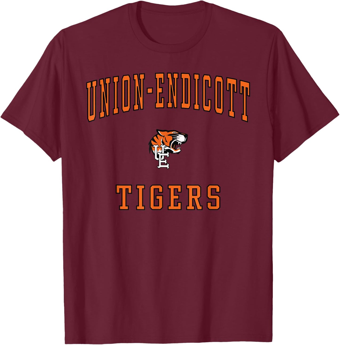 Union-Endicott High School Tigers T-Shirt - T-Shirt | Maroon