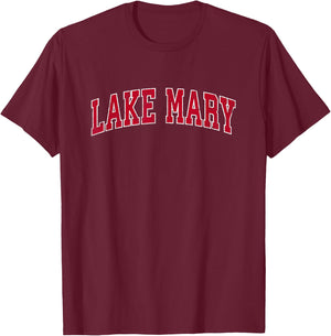 Lake Mary Florida FL Vintage Sports Design Red Design T-Shirt - T-Shirt | Maroon
