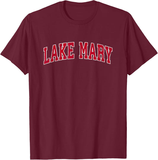 Lake Mary Florida FL Vintage Sports Design Red Design T-Shirt - T-Shirt | Maroon