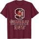 9th Birthday Boy 9 Years Old Football Lover Theme Party T-Shirt - T-Shirt | Maroon