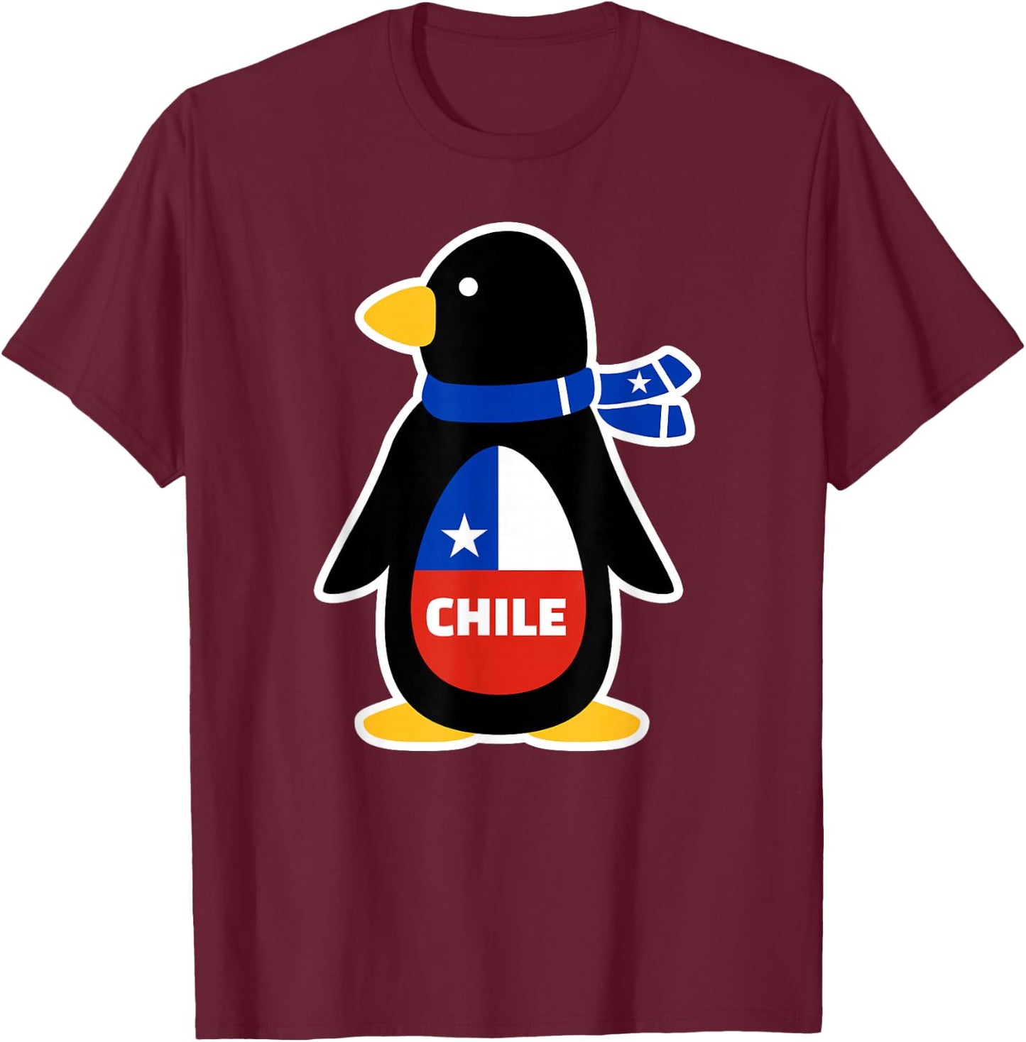 Chile Penguin T-Shirt - T-Shirt | Maroon
