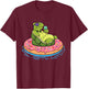 Sea Turtles and Water Turtle with Donut Swim Ring Turtle T-Shirt - T-Shirt | Maroon