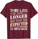 Leg Is Taking Longer Than Expected - Leg Amputee Amputation T-Shirt - T-Shirt | Maroon