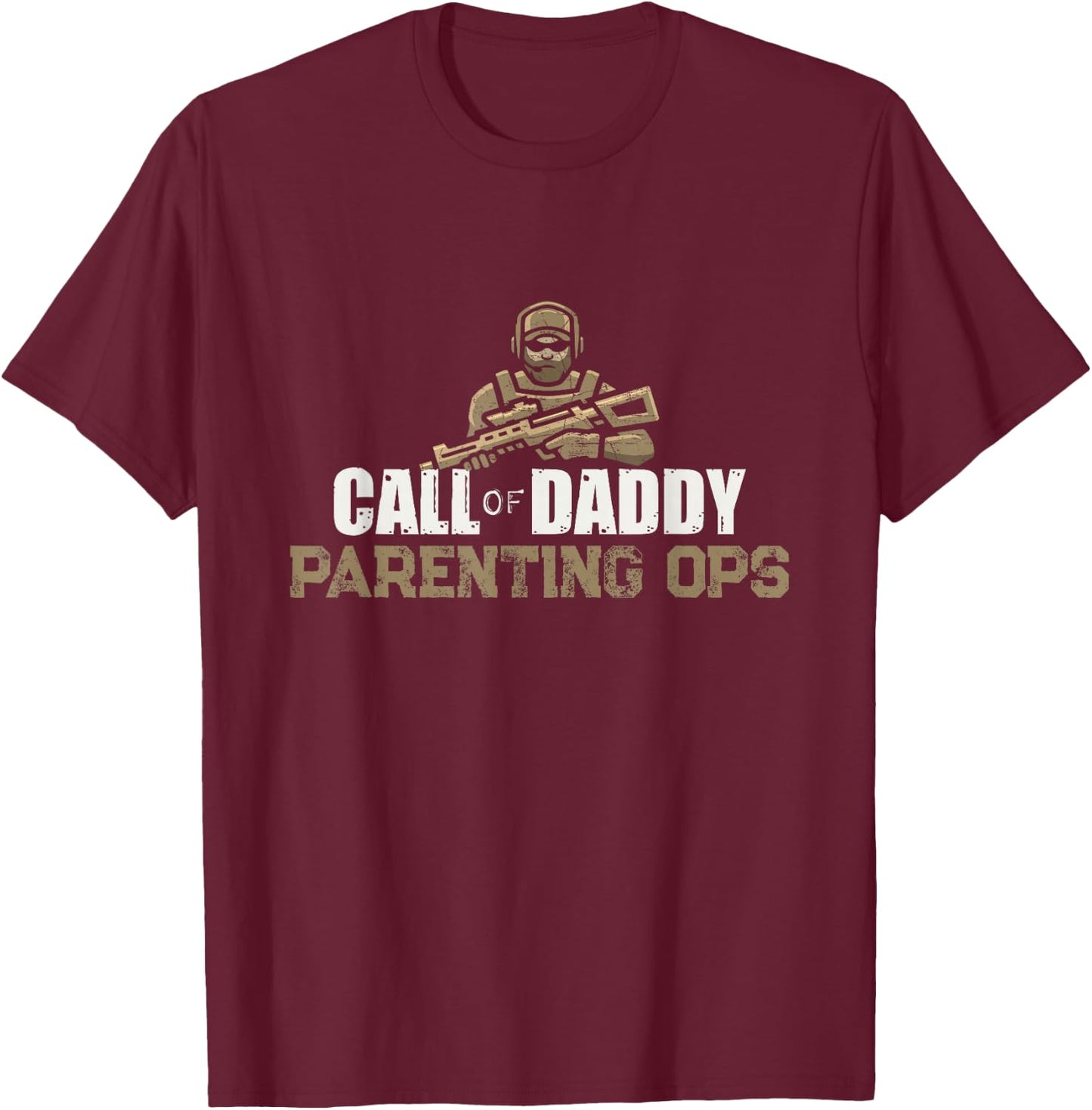 Call of Daddy Parenting Ops Gamer Dad's Funny Fathers Day T-Shirt - T-Shirt | Maroon