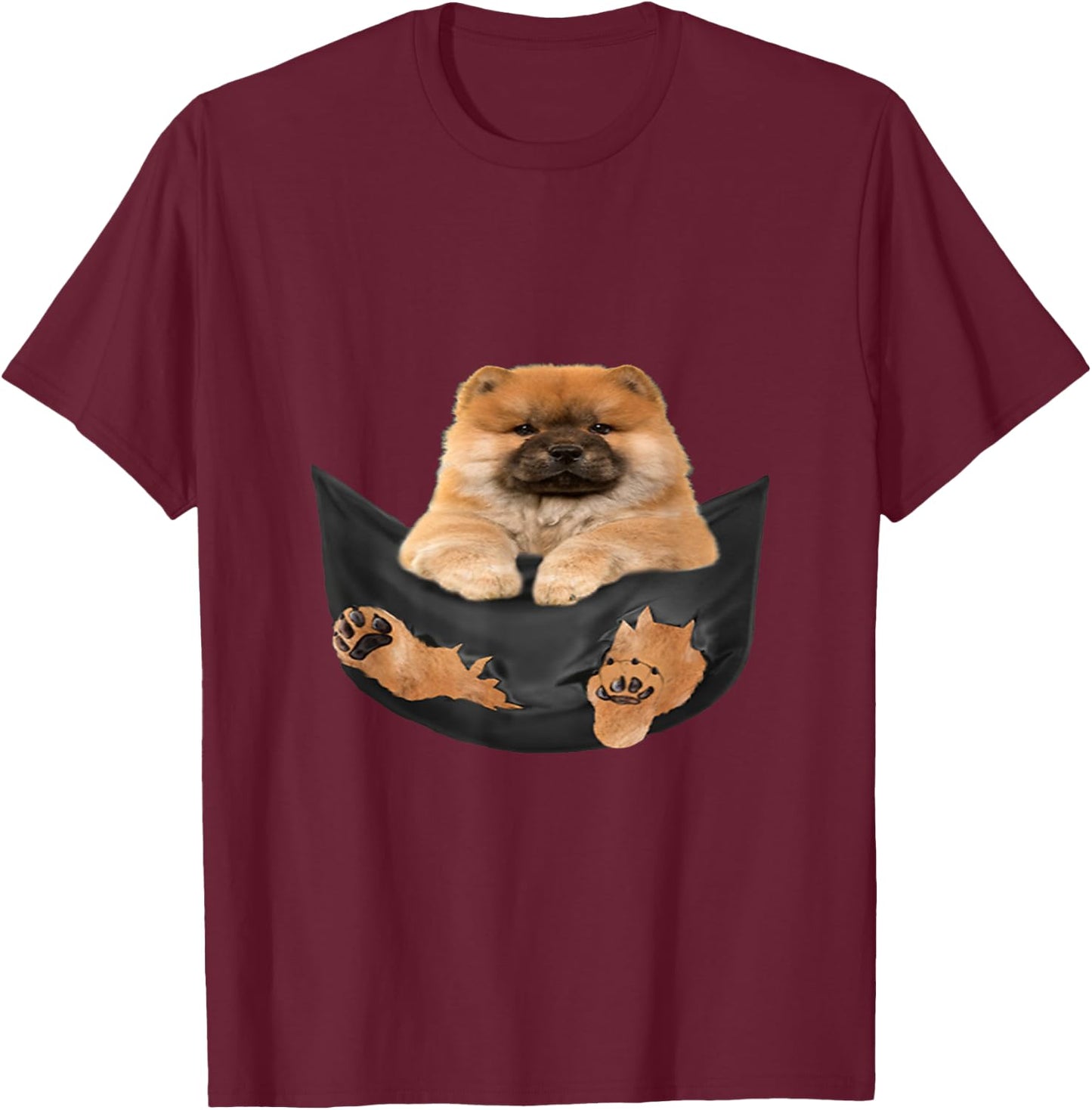 Dog Lover Gifts Chow Chow in Bag Men Women Girls Kids T-Shirt - T-Shirt | Maroon