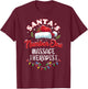 Masseuse Christmas Gift Santas Number One Massage Therapist T-Shirt - T-Shirt | Maroon