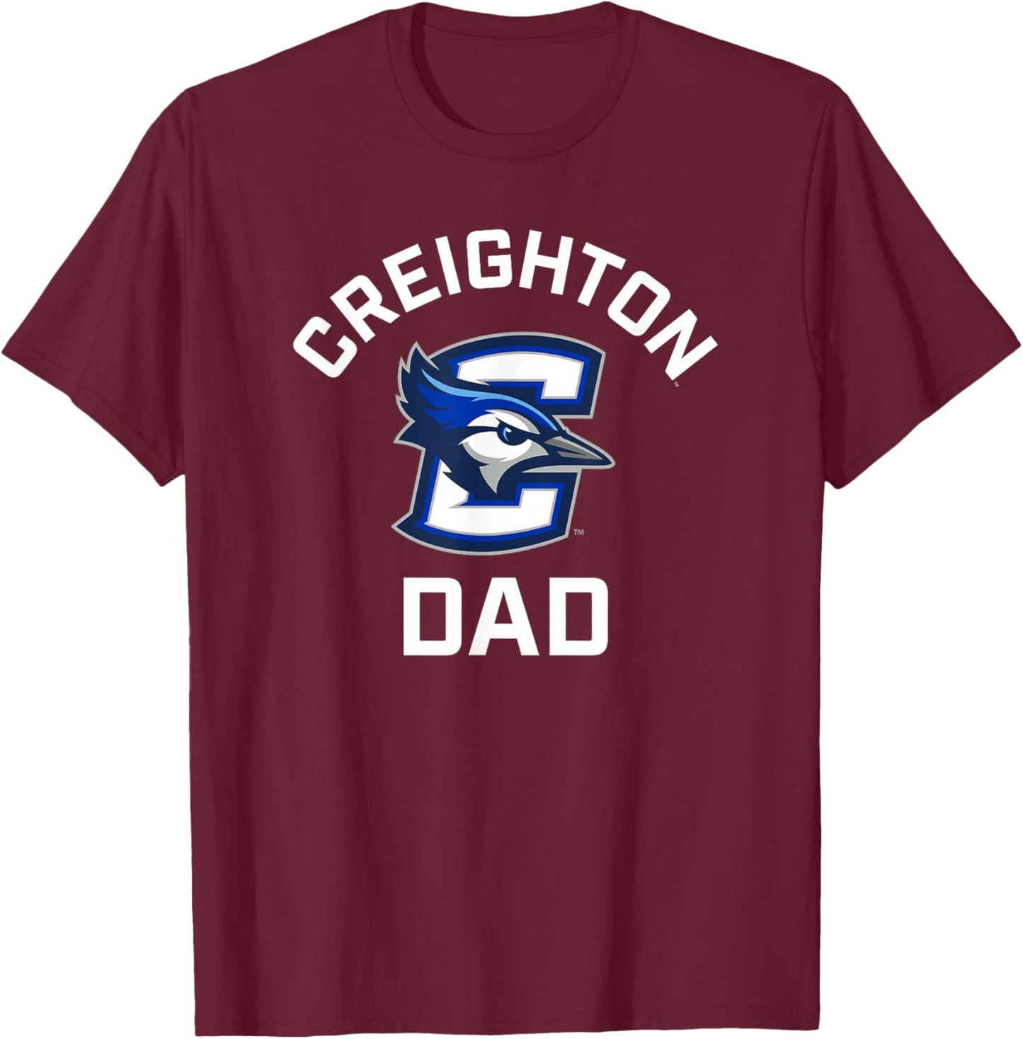 Creighton University Bluejays Arched Dad T-Shirt - T-Shirt | Maroon