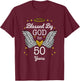 Blessed By God For 50 Years Angel Wings 50th Birthday Shirt T-Shirt - T-Shirt | Maroon