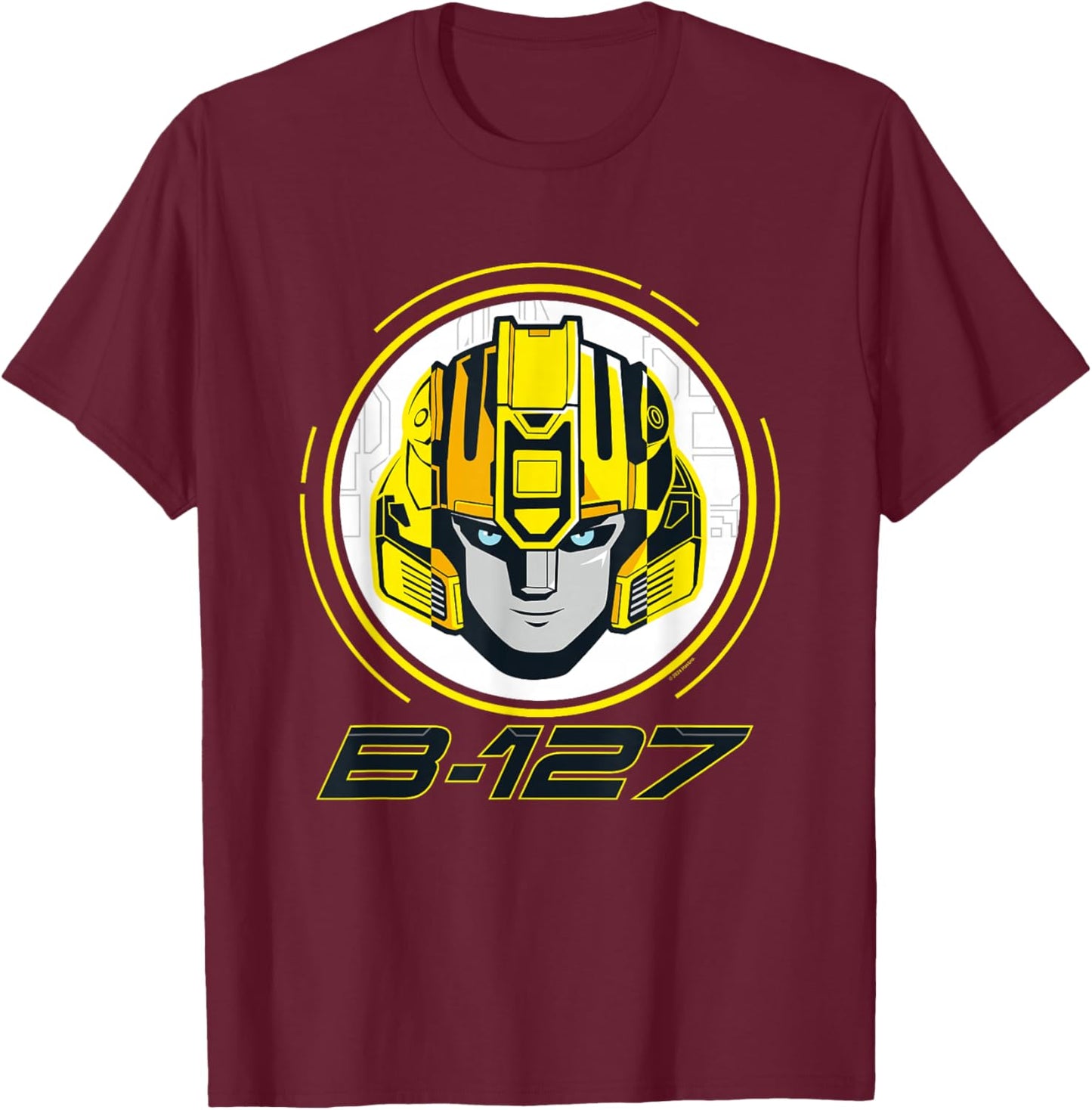 Transformers One B-127 Bumblebee Face Poster T-Shirt - T-Shirt | Maroon