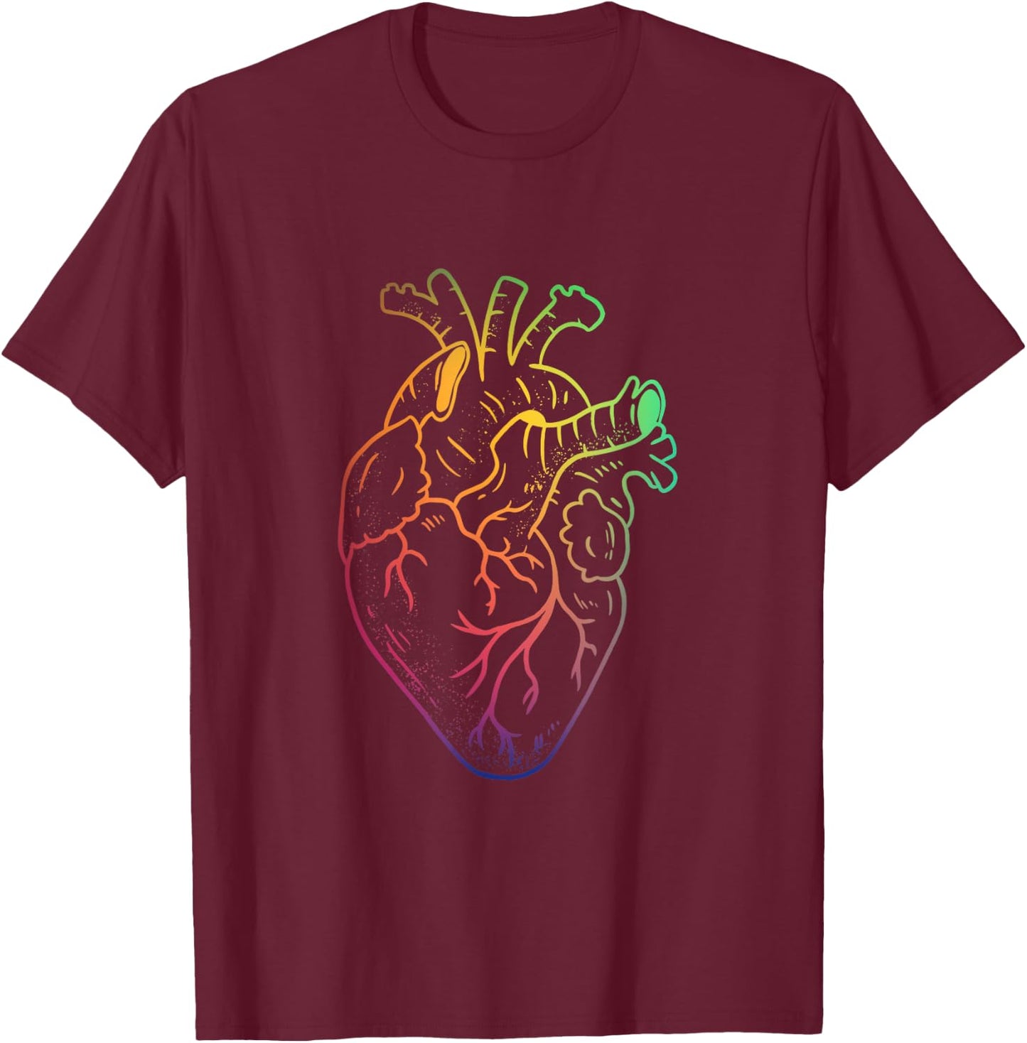 Human heart rainbow colour pride T-Shirt - T-Shirt | Maroon