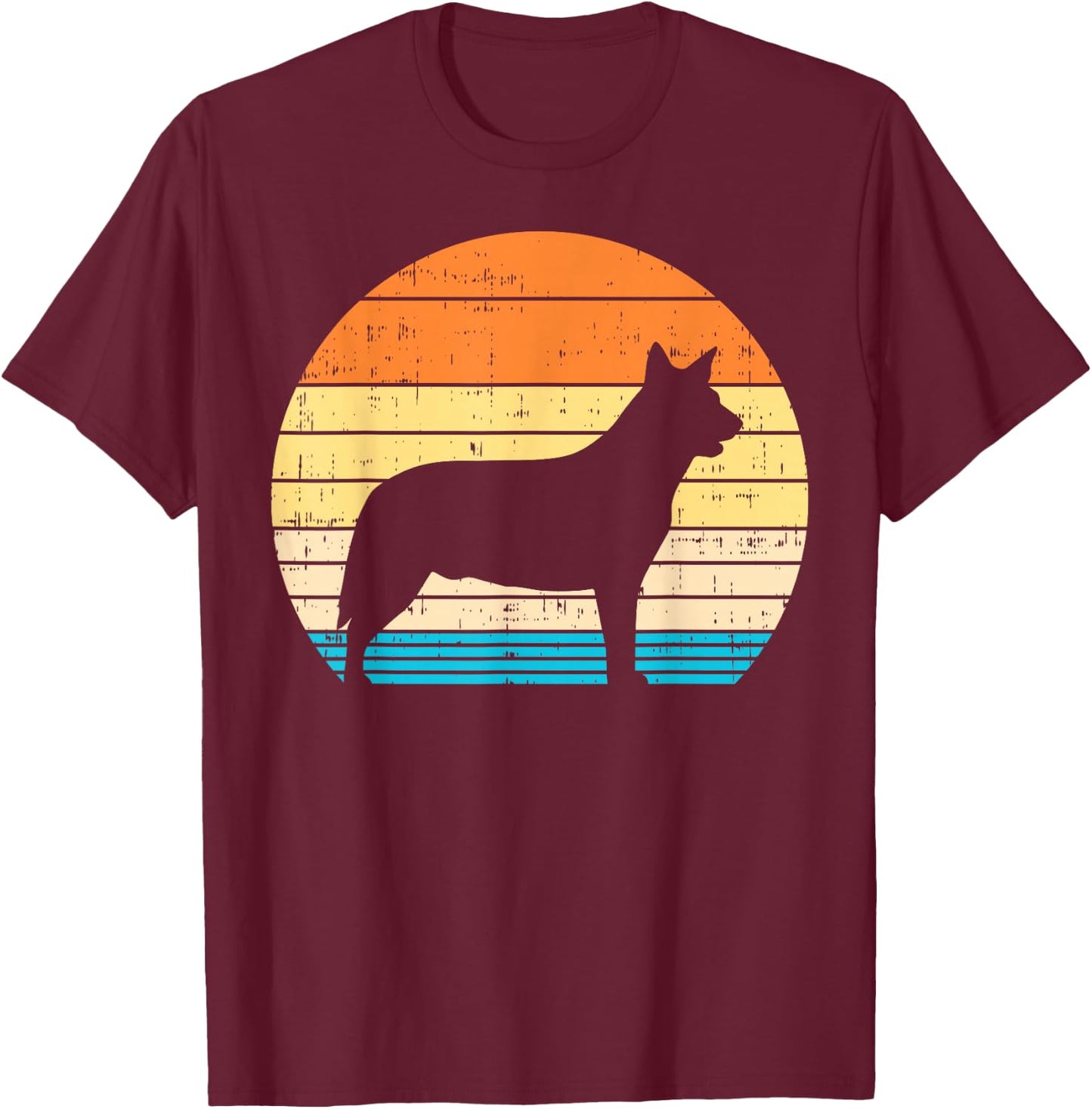 Heeler Australian Cattle Dog Retro Blue Red Animal Pet Gift T-Shirt - T-Shirt | Maroon