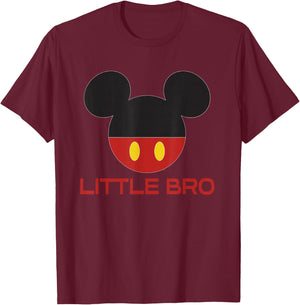Disney Mickey Mouse Red Shorts Icon Little Bro Family T-Shirt - T-Shirt | Maroon