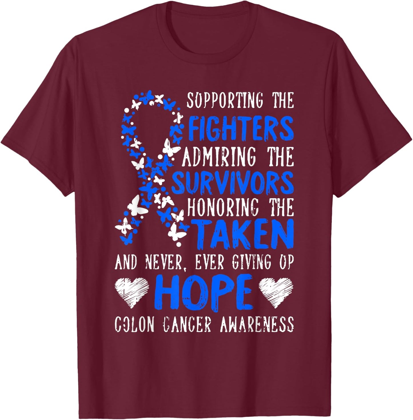 Colon Cancer Awareness Gifts Colonoscopy Survivor Fighter T-Shirt - T-Shirt | Maroon