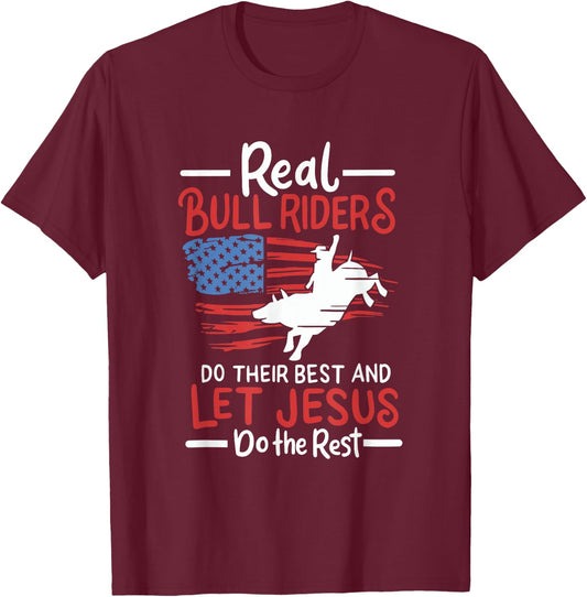 Rodeo, Bull Riding Shirt, Bull Riders for Christ T-Shirt - T-Shirt | Maroon