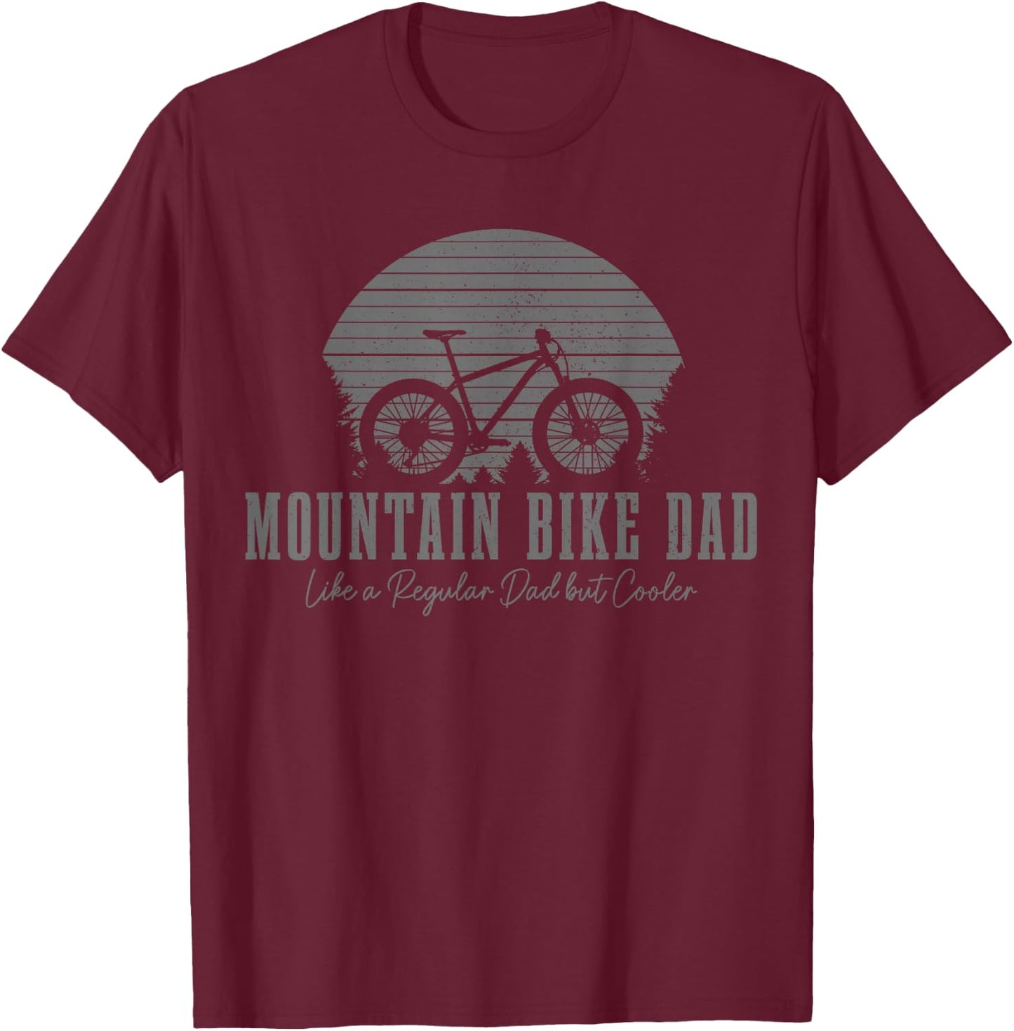 Mountain Bike Dad Vintage MTB Downhill Biking Cycling Biker T-Shirt - T-Shirt | Maroon