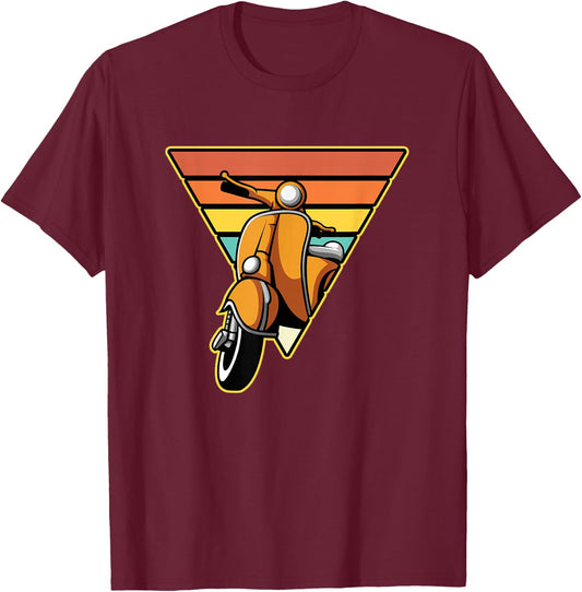 Retro Scooter Bike Motorbike Scoot - Vintage Moped T-Shirt - T-Shirt | Maroon