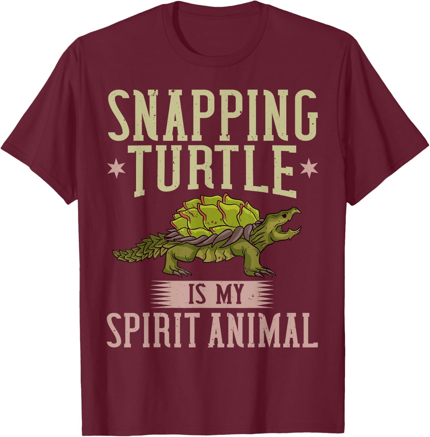 Snapping Turtle Alligator Pet Shell T-Shirt - T-Shirt | Maroon