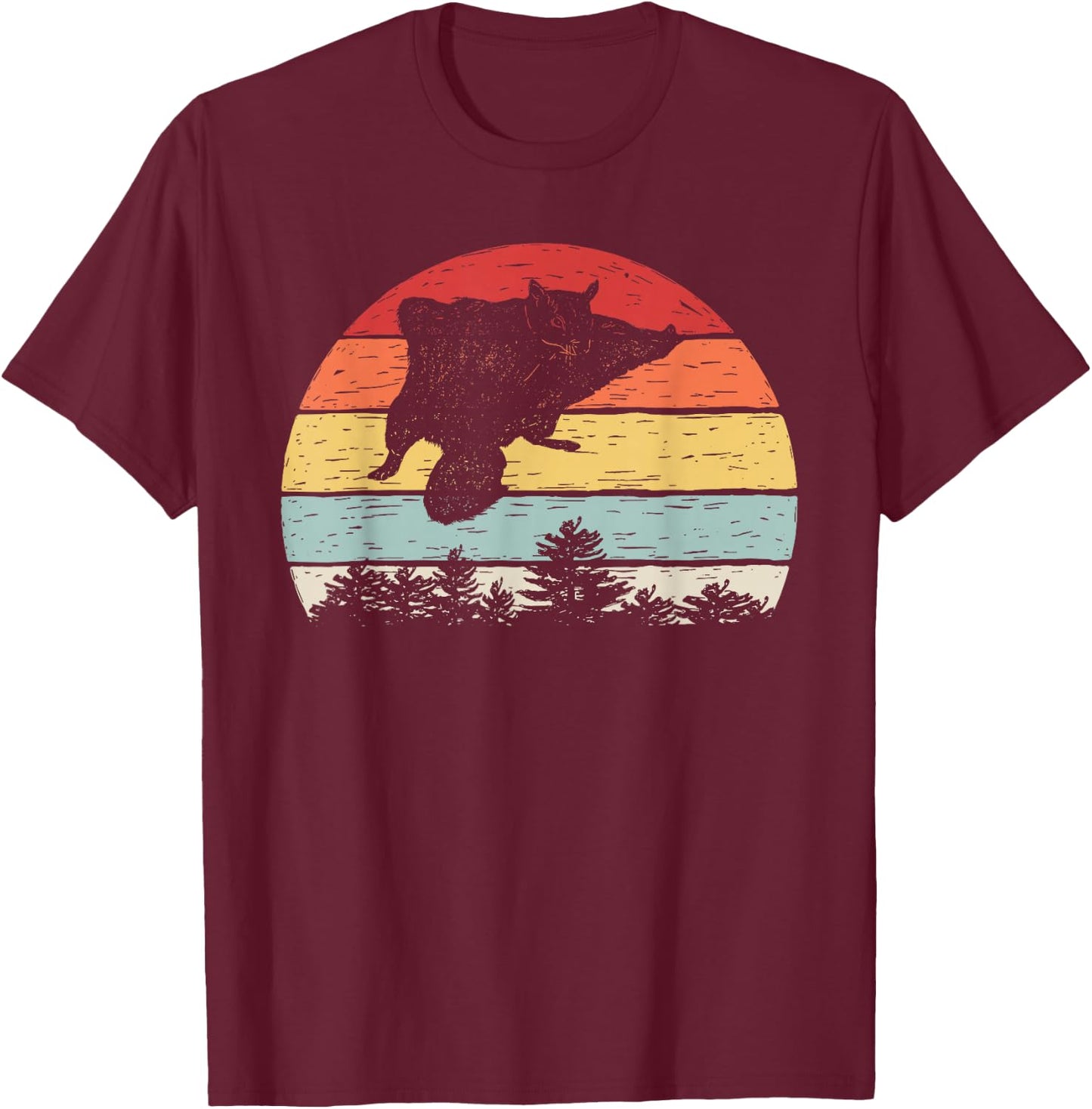 Catch Some Rays Vintage Retro Flying Squirrel T-Shirt - T-Shirt | Maroon