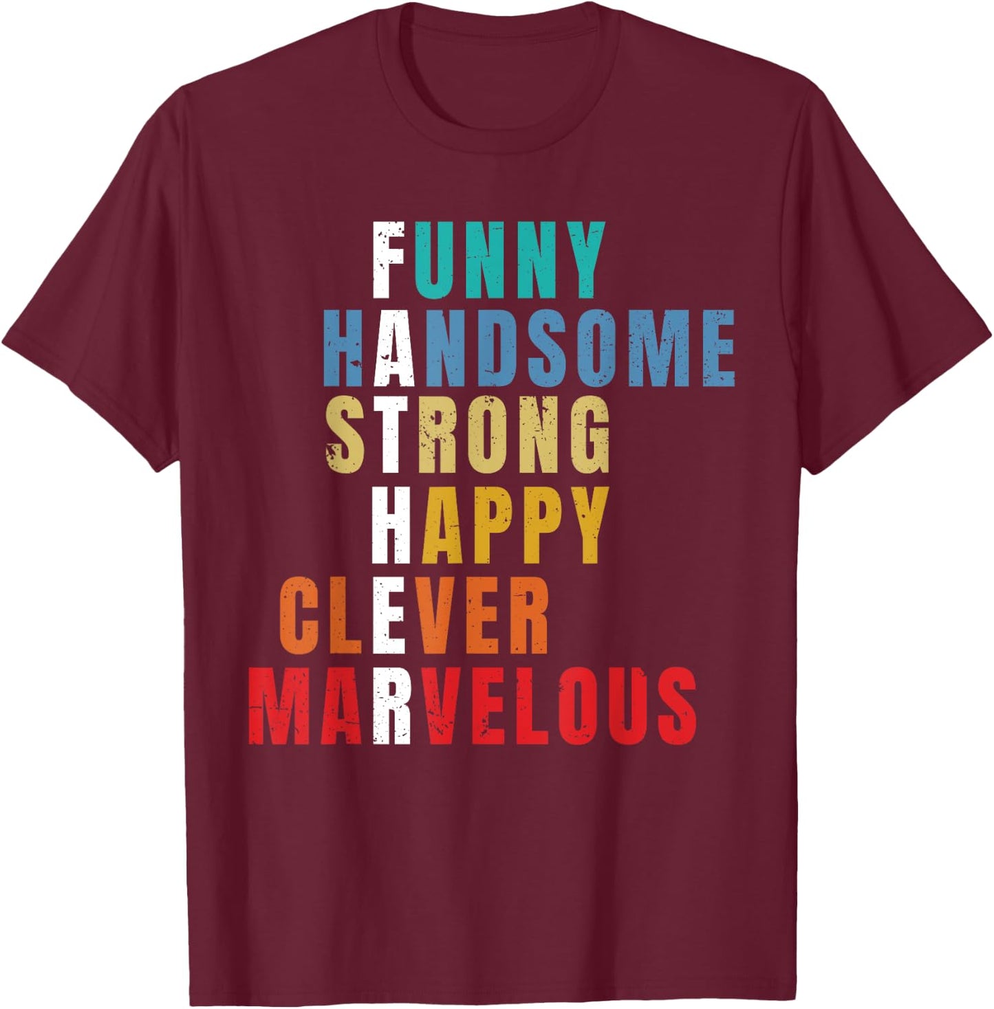 Father's Day Men Gift From Daughter Son Wife for Husband Dad T-Shirt - T-Shirt | Maroon