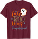 Faboolous Paraprofessional Boo Ghost Teaching Halloween T-Shirt - T-Shirt | Maroon